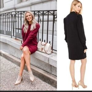 WAYF Nordstrom Lola Black Sweater Dress Puff Sleeve Small